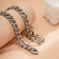 Jewelry Punk Thick Chain Belt Buckle Clavicle Necklace Female Hip Hop Heavy Industry Metal Geometric Necklace