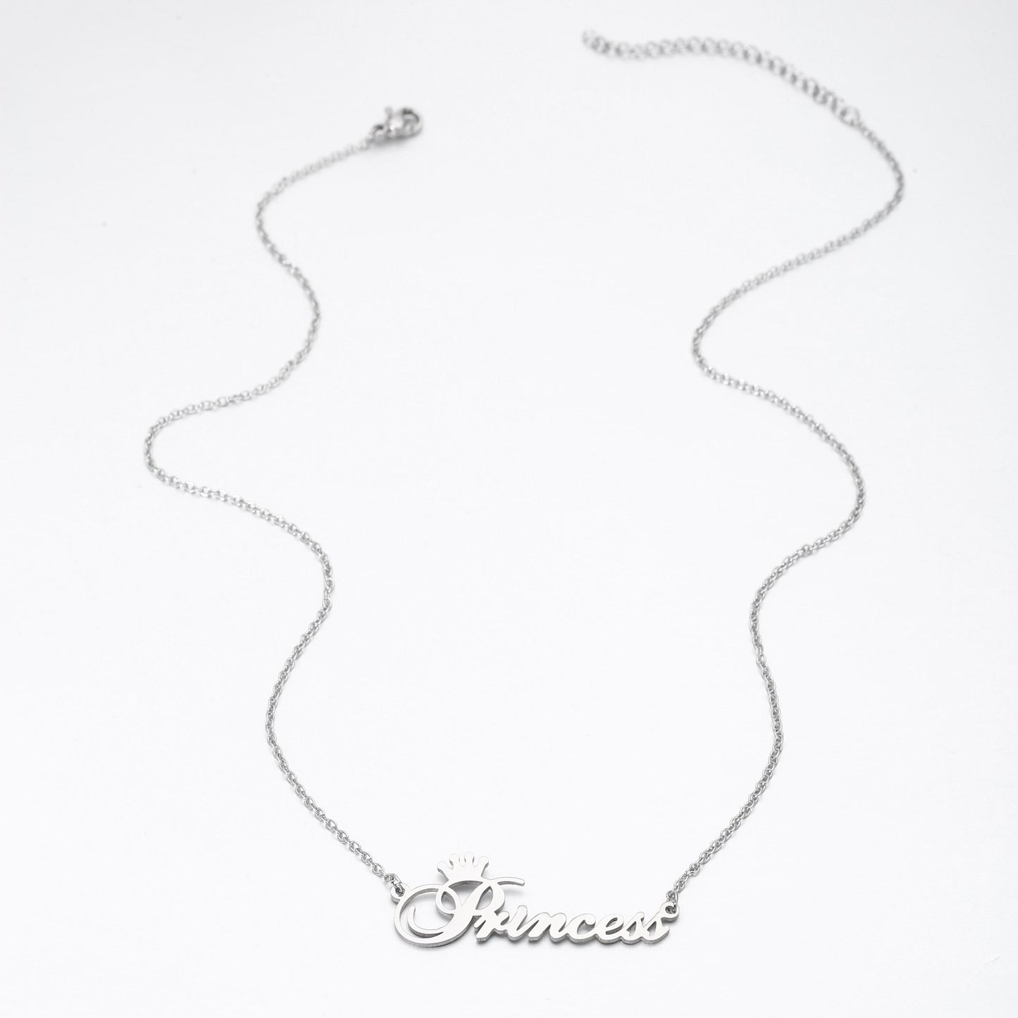 Jewelry Personality Princess English Letter Necklace Simple Ladies Crown Princess Clavicle Chain