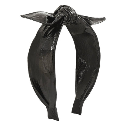 F53 creative leather three-dimensional geometric bow headband female personality small fragrance color elegant headband