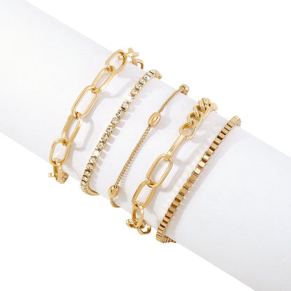 B1869 Personality creative hip-hop chain jewelry claw chain exaggerated geometric fashion splicing niche bracelet