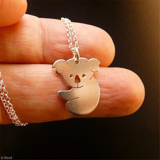 Fashion cute two-color mini bear necklace, cara bear clavicle chain female all-match alloy animal clavicle chain