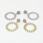 E1818 Retro Circle Exaggerated Earrings Rhinestone Temperament Hollow Earrings Simple Geometric Metal Earrings