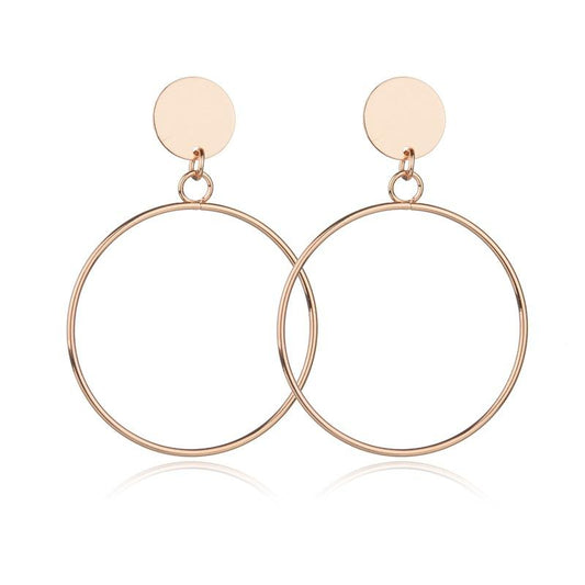 Fashion version of the same style simple and generous personality large circle long earrings earrings earrings earrings