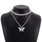 N1888 Sweet Small Fashion Necklace Butterfly Full Diamond Temperament Elegant Retro Double Layer Necklace