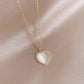 Simple Opal Heart Necklace Female Light Luxury Design Sense Net Red Little Peach Heart Clavicle Chain