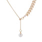 Ins simple temperament wheat ear necklace exquisite niche pearl super fairy pendant personality adjustable trend clavicle chain