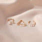 Temperament three-piece ear clip hollow geometric pearl earrings earrings ear bone clip cold earrings