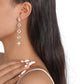 E1493 Minority Long Rhinestone Earrings Hollow Square Pearl Earrings Personality Retro Earrings