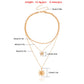Jewelry trend double-layer micro-inlaid diamond butterfly sun pendant necklace female ins metal pendant