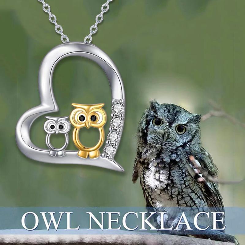 Jewelry Owl Pendant Necklace Female Niche Design Sense Cartoon Card Love Children's Day Gift Jewelry
