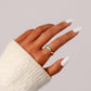 Irregular Design Ladies Simple Stainless Steel Opening Bump Wave Adjustable Ring