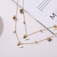 Jewelry Fashion Geometric Butterfly Pendant Necklace Female Simple Copper Bead Pendant Multilayer Necklace