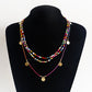 Jewelry bohemian color rice bead disc necklace female niche design ins beaded necklace