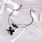 Halloween Brother Personality Bow Pendant Special Dark Bat Skull Necklace Accessories