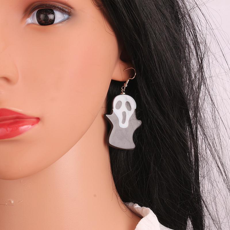 Niche design funny little monster acrylic drop oil pendant earrings personality trend earrings