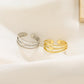 ins simple butterfly ring female fashion personality metal geometric opening index finger ring hollow three-layer ring