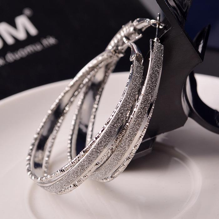 Fashion Earrings Pop Alloy Earrings Earrings Frosted Ring Circle Hoop Earrings Earrings