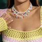 Jewelry Beach Color Daisy Flower Rice Bead Necklace Feminine Pearl Beaded Multilayer Necklace