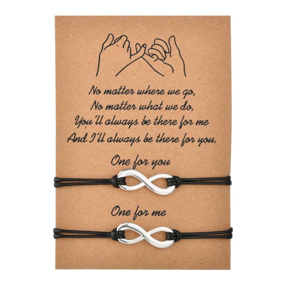 Accessories Card Bracelet Simple Alloy 8-character Braided Adjustable Couple Bracelet Bracelet