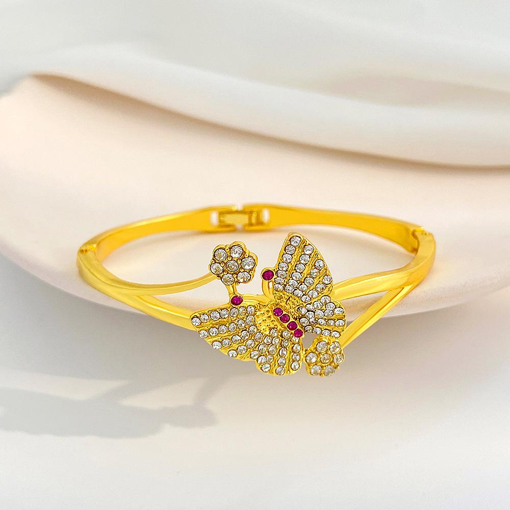 Retro Full Diamond Butterfly Bracelet Female Ins Fashion Creative Niche Design Butterfly Love Flower Bracelet Girlfriend Jewelry