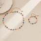 Jewelry Sweet Color Drop Nectarine Heart Necklace Female Simple Metal Chain Clavicle Necklace