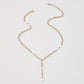 N9762 Fashion Simple Necklace Geometric Y-shaped Retro Full Diamond Necklace Personality Creative Necklace