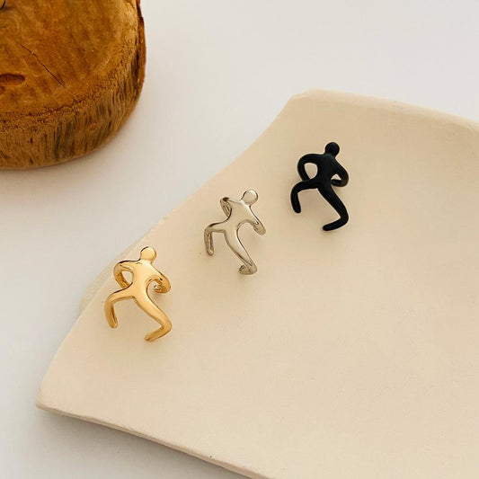 Creative ear clip ring ins fashion personality climbing villain without ear hole ear bone clip female earring ear clip