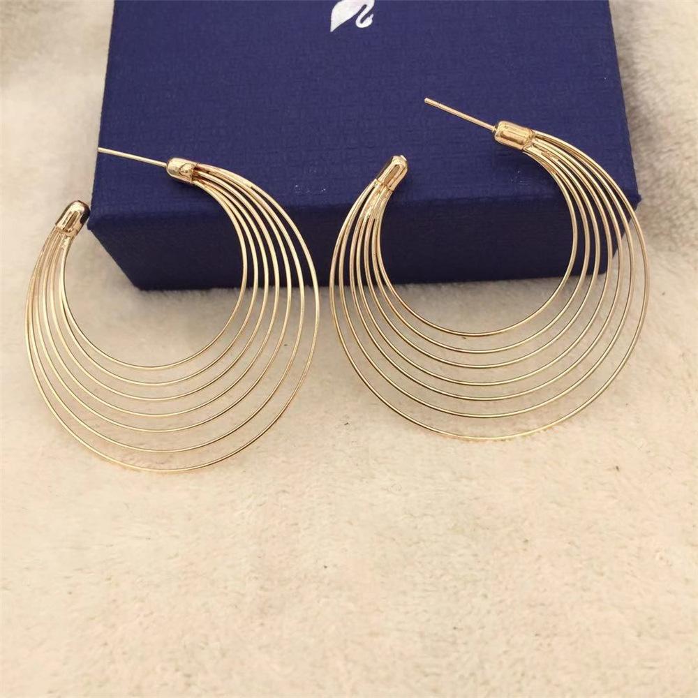 Water Drop Silk Mesh Hoop Earrings Fashion Earrings Simple Geometric Earrings Female Ear Hanging Earrings