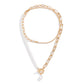 Jewelry Fashion Long Ball Chain Stacked Necklace Retro Personality Pearl Ot Buckle Necklace