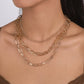 N154 Exaggerated mix and match multi-layered necklace retro cold punk sexy geometric necklace female