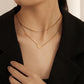 Niche design sense titanium steel double-layer heart-shaped necklace simple love love stainless steel clavicle chain jewelry female