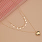 Fashion CCB Peach Heart Necklace Round Iron Clavicle Chain Necklace Ladies Jewelry