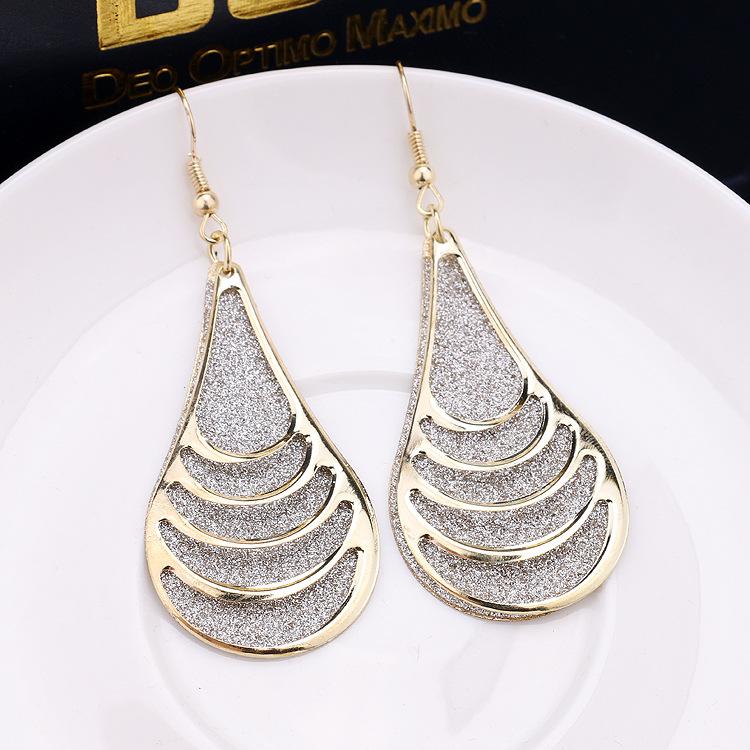 Popular Fashion Exaggerated Water Drop Alloy Frosted Earrings Boutique Earrings Earrings