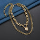 Accessories Retro Creative Heart Pendant Necklace Can Open Double Layer Women's Necklace Necklace