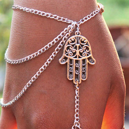 Jewelry Street Shot Fashion Personality Bergamot Tassel Chain Finger Bracelet Female