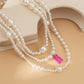 Jewelry retro imitation pearl multi-layer clavicle chain simple juice bear temperament necklace female