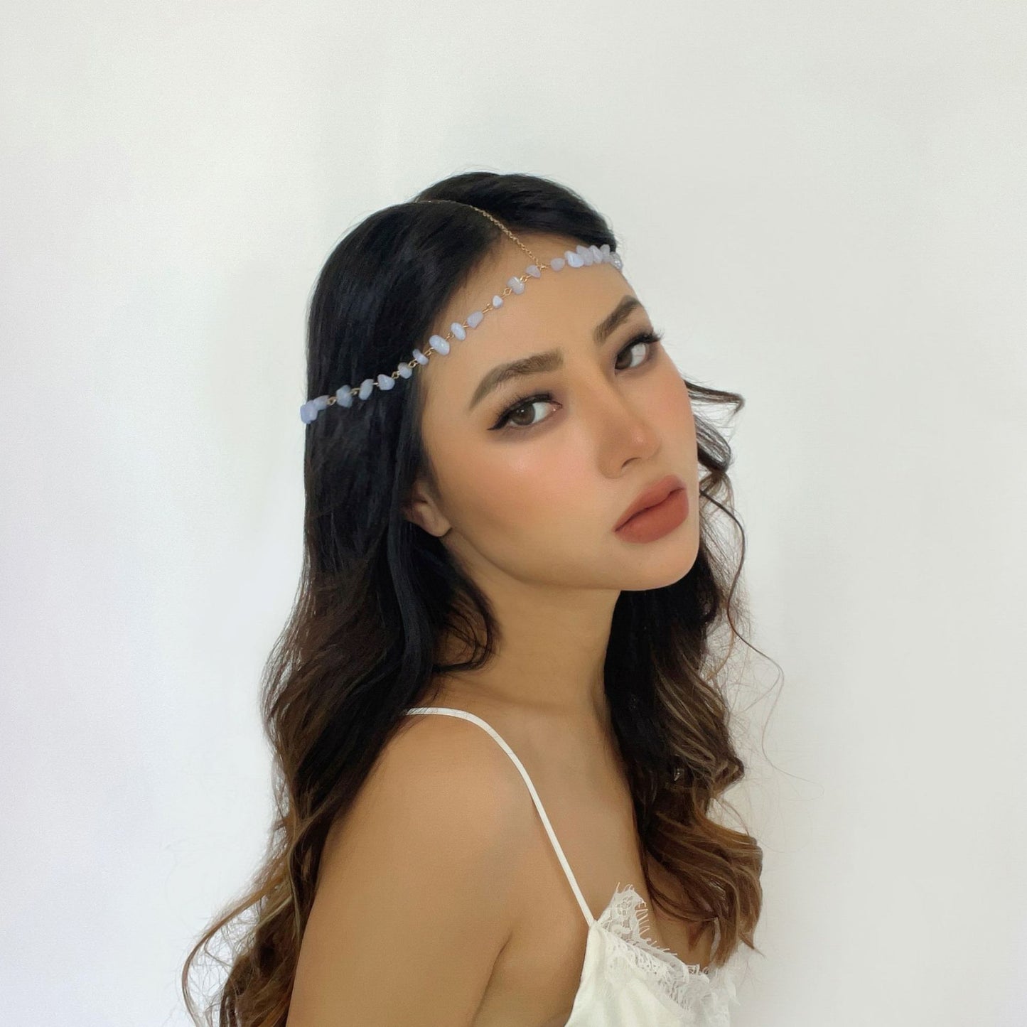 Jewelry Bohemian Ethnic Metal Chain Headdress Simple Irregular Turquoise Tassel Hair Accessories