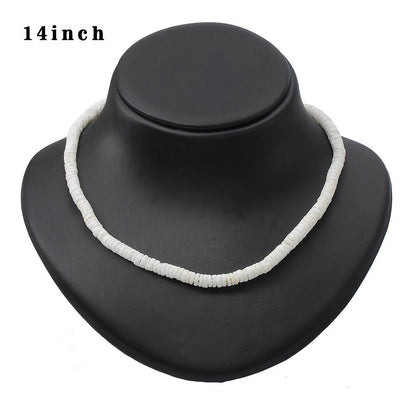 White Ocean Elements Round Broken Shell Conch Choker Beach Vacation Items Jewelry