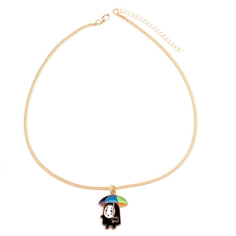Halloween popular jewelry scary funny umbrella little alien necklace fun collarbone necklace