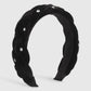 F5247 Small fragrant velvet cloth rhinestone hair hoop female niche twist braid sweet elegant retro geometric head hoop