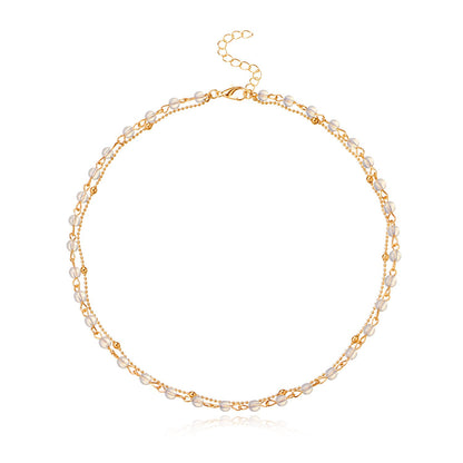 Ladies Simple Bead Accessory Clavicle Chain Necklace