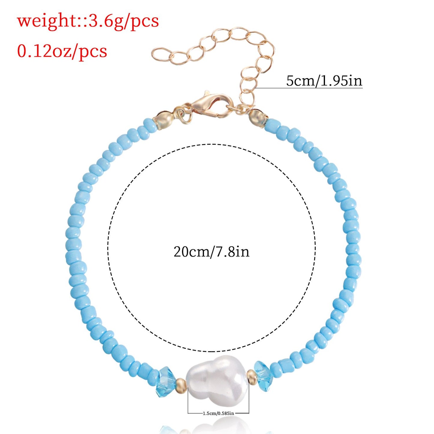 Jewelry ins small color hand-woven rice beads imitation pearl beaded bracelet for women