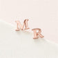 Stainless steel personalized small letter earrings creative 26 small letter earrings