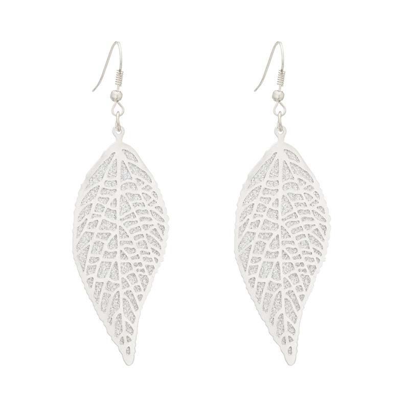 Gold Leaf Women's Earrings Hollow Double Layer Creative Earrings Alloy Ear Jewelry Trendy Night