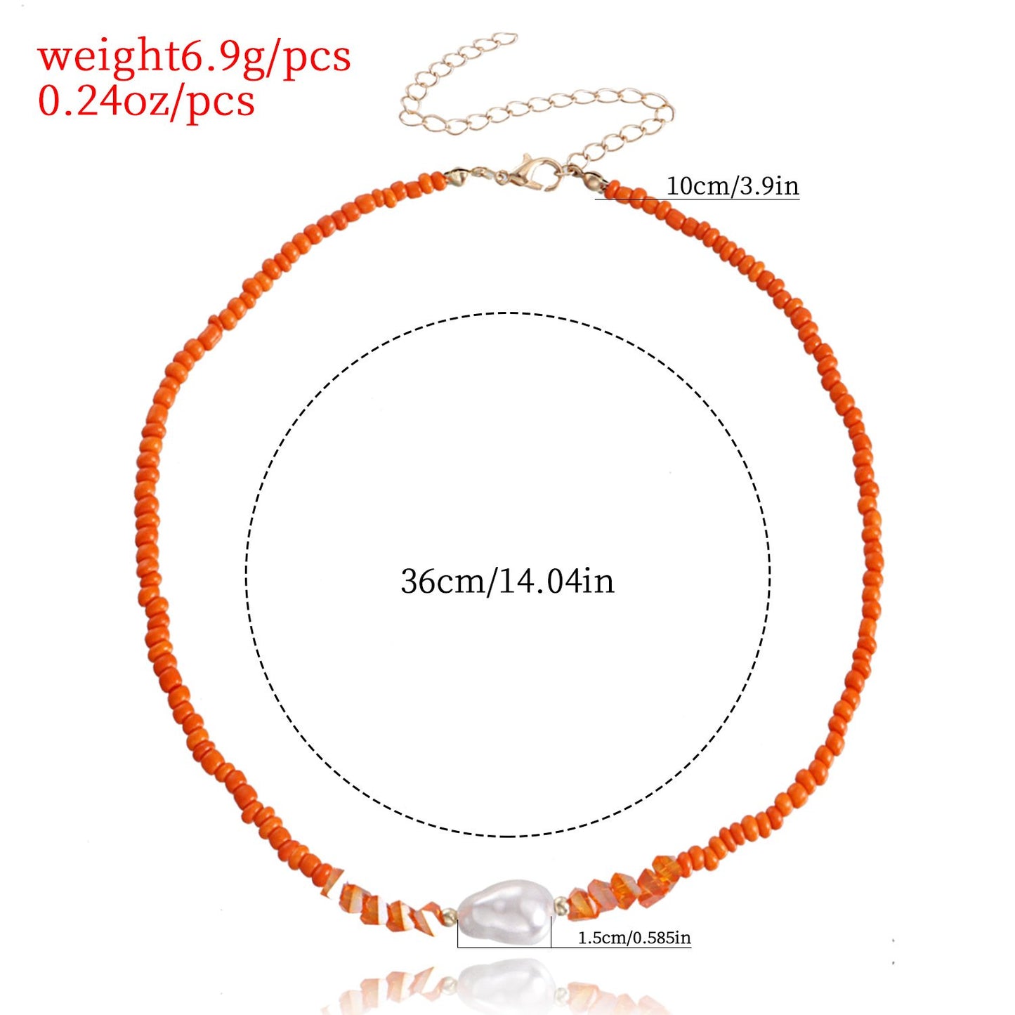 Jewelry Bohemian Small Rice Bead Crystal Imitation Pearl Necklace Necklace Women's Necklace Doesn't Fade