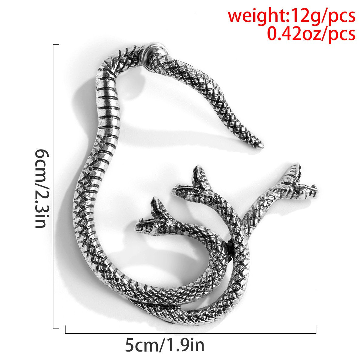 Jewelry Retro Three-Dimensional Cross Snake Earring Female Personality Fashion Geometric Single Outline Ear Clip