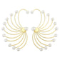 E1443 Personality Internet celebrity trendy earrings fan-shaped pearl exaggerated earrings niche design fashion earrings