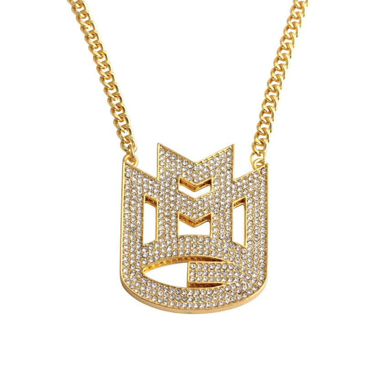 Necklace Hip Hop Diamond Pendant M Symbol Night Trend Jewelry