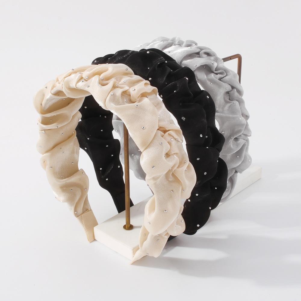 F3798 trendy temperament pleated headband elegant age-reducing fabric hair accessories hair accessories retro pressure hair headband female