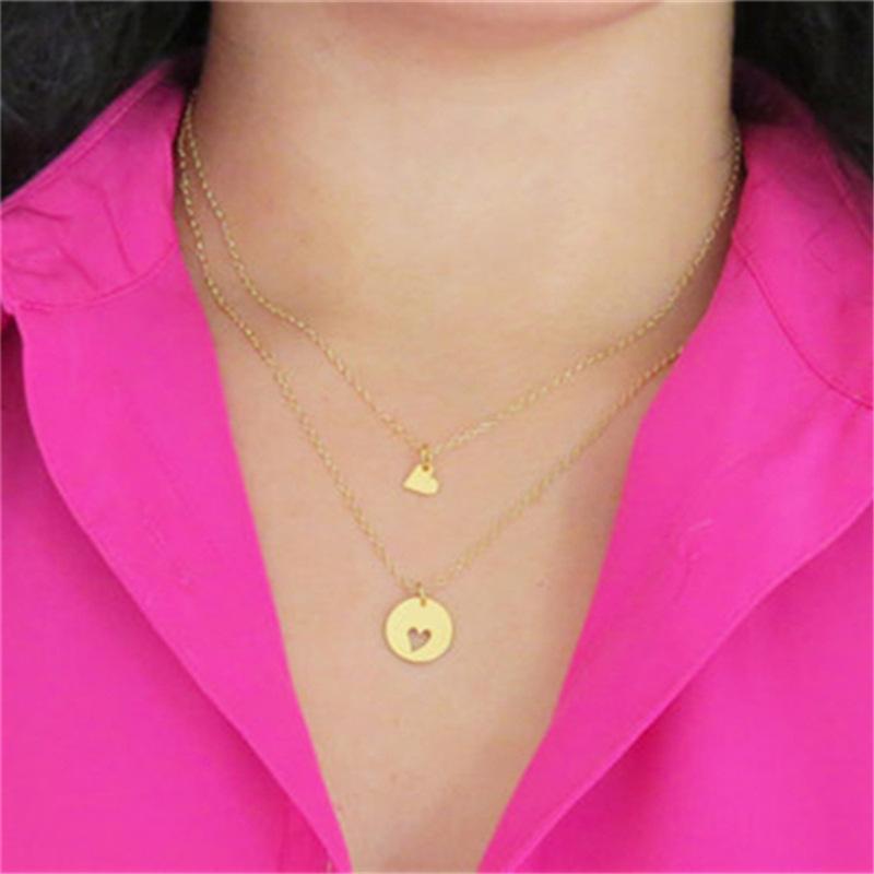 Personalized Peach Heart Mother and Child Necklace Creative Mother Daughter Clavicle Chain Mother's Day Gift